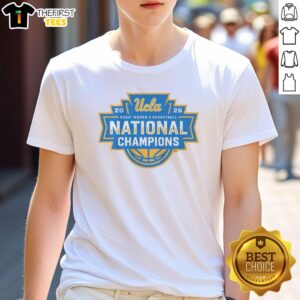 Premium UCLA Bruins WBB 2026 National Champions logo t-shirt featuring vibrant colors and a bold design.