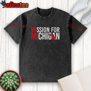 Pretty Mission for Michigan washed t-shirt featuring a stylish graphic design perfect for casual wear.
