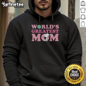 Premium Snoopy World's Greatest Mom Hoodie in soft fabric, featuring a cheerful Snoopy design, perfect for loving moms.