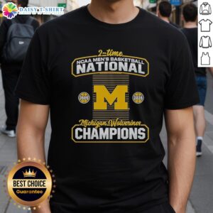 Hot Michigan Wolverines 2-Time NCAA Men's Basketball National Champions 2026 T-Shirt showcasing team pride and championship spirit.