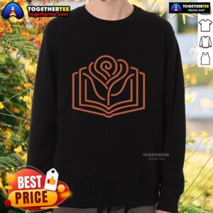 Top neon rose in the books sweatshirt featuring vibrant colors and trendy design for stylish casual wear.