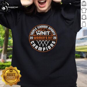 Alt Text: Retro sweatshirt featuring the Pretty Marshall Thundering Herd Women's NIT 2026 National Champions logo.