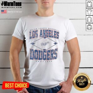 Awesome Los Angeles Dodgers Cooperstown Diamond T-Shirt featuring MLB logo and vintage design for baseball fans.