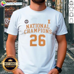 Alt Text: Illinois NCAA Division I Men's Basketball 26 National Champions T-Shirt displayed on a hanger, showcasing team pride.