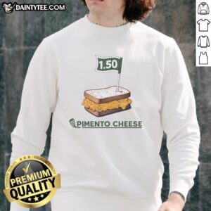 Hot Golf Sandwich Pimento Cheese sweatshirt featuring a golf flag design, perfect for golf enthusiasts.