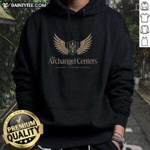 Original Archangel Centers recovery treatment centers hoodie in black with logo, promoting addiction recovery support.