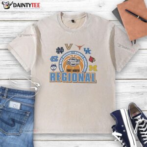 Alt Text: Original NCAA Division I Women's Basketball Regional 2026 Fort Worth washed t-shirt featuring team colors and logo.