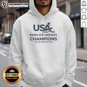 USA Para Ice Hockey Champions hoodie for Milano Cortina 2026, showcasing team pride and sportsmanship in vibrant design.