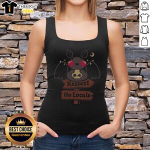 Good Cute Mothman Respect the Locals Tank Top design featuring a whimsical Mothman illustration, perfect for fans.