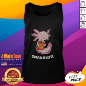 Adorable Snaxolotl chips graphic on a trendy tank top, perfect for casual wear and animal lovers.