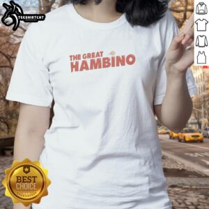 Premium The Great Hambino The Sandlot Ringer Ladies Tee featuring classic baseball graphics and a stylish fit for fans.