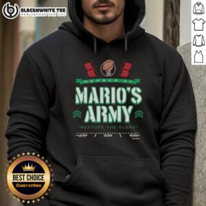 Nice Miami Hurricanes Member of Mario's Army Restore the Glory hoodie in vibrant green, showcasing team spirit and style.