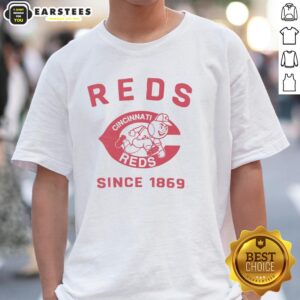 Official Cincinnati Reds Cooperstown Duster T-Shirt featuring vintage design and team logo for fans and collectors.