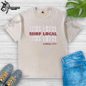 Original Shop Local Kansas City Ash Washed T-Shirt featuring a comfortable fit and stylish design for local pride.