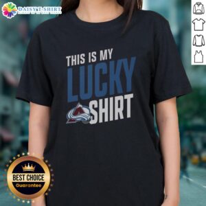 Top Colorado Avalanche 'This Is My Lucky Ladies' Tee featuring vibrant graphics and team colors for female fans.