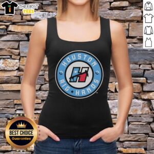 Nice Houston rig hands wearing Big3 logo tank top while playing basketball on the court.