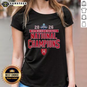 Harvard Crimson 2026 NCAA Women's Water Polo National Champs victory tee showcasing team pride and championship spirit.
