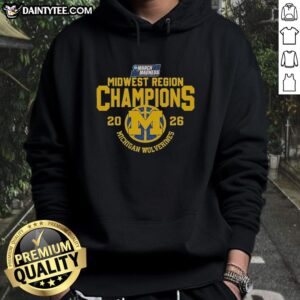 2026 NCAA March Madness Michigan Wolverines champions hoodie featuring team logo and vibrant colors.