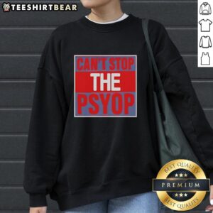 Pretty Can't Stop The Psyop Sweatshirt in black, featuring bold graphic design and a comfortable fit for casual wear.