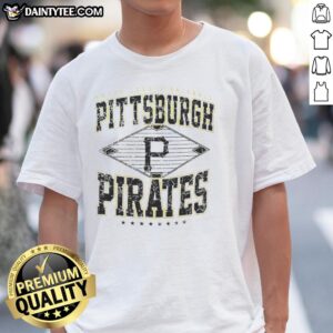 Hot Pittsburgh Pirates Major League Baseball Cooperstown Diamond T-Shirt featuring vibrant team colors and logo design.