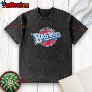 Alt Text: Nice Detroit Pistons Basketball Bad Boys 2026 logo on a washed t-shirt, perfect for fans and casual wear.