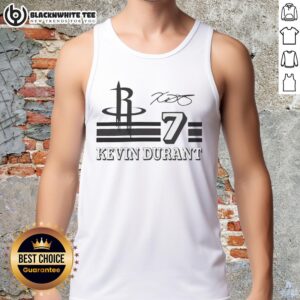 Kevin Durant Houston Rockets signature name and number tank top showcasing team colors and stylish design.