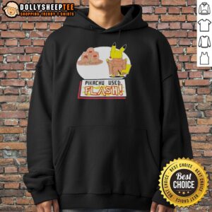 Nice Pikachu Used Flash Graphic Hoodie featuring vibrant Pikachu design, perfect for Pokemon fans and casual wear.