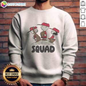 Nice Peanuts 3/4 Sleeve Raglan Baseball Squad Sweatshirt in stylish design, perfect for casual outings and fan events.