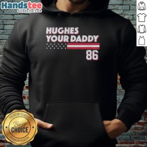 Alt Text: Premium Jack Hughes Your Daddy 86 Retro Hoodie in vibrant colors, perfect for fans and stylish comfort.