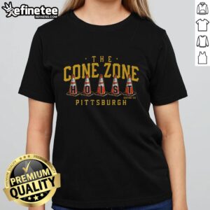 Alt Text: Original Pittsburgh Baseball The Cone Zone Ladies Tee featuring vibrant graphics and comfortable fit for fans.