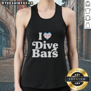 Chicago heart-shaped tank top featuring 'I Love Dive Bars' design, perfect for casual outings and bar enthusiasts.