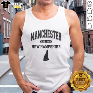 Premium Manchester New Hampshire Est 1810 Varsity Tank Top in stylish design, perfect for casual wear and local pride.