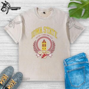Official Iowa State Campanile Ash Evry Yard T-Shirt showcasing the iconic Iowa State University landmark in stylish design.