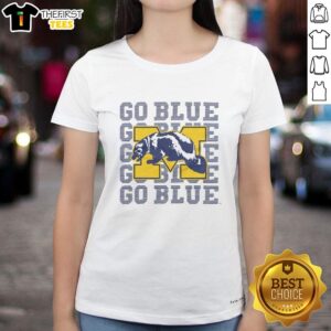 Nice Go Blue Repeat Ladies Tee featuring a stylish blue design, perfect for fans celebrating their team spirit.