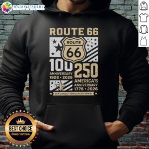 Original New Orleans Saints Route 66 Centennial 100th Anniversary hoodie, celebrating 250 years of America, 1926-2026.