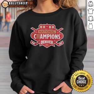 Hot Denver Pioneers 2026 NCAA Frozen Four Men's Ice Hockey National Champions sweatshirt in vibrant colors.