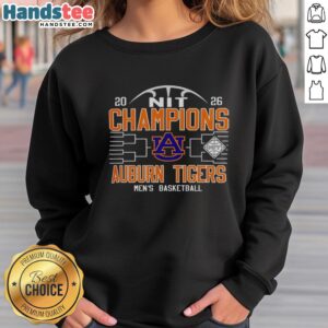 Original Auburn Tigers Men's Basketball NIT 2026 Champions Sweatshirt featuring team logo and vibrant colors.