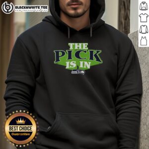 Seattle Seahawks Pick Is In hoodie featuring team colors and logo, perfect for fans showing their support.