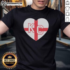 Official England KC Heart Red T-Shirt featuring a stylish design, perfect for fans supporting the England team.