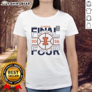 Alt Text: Nice Illinois Basketball 2026 Final Four Ladies Tee featuring vibrant design celebrating women's basketball success.