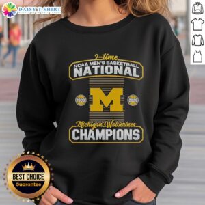 Alt Text: Hot Michigan Wolverines 2-Time NCAA Men's Basketball National Champions 2026 Sweatshirt in navy blue.
