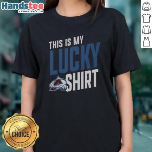 Hot Colorado Avalanche 'This Is My Lucky Ladies' tee featuring vibrant team colors and stylish design for fans.