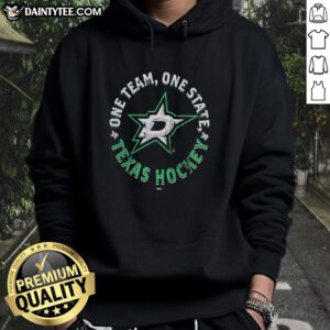 Top Dallas Stars One Team One State Texas Hockey hoodie for 2026 Stanley Cup Playoffs, featuring team logo and vibrant design.