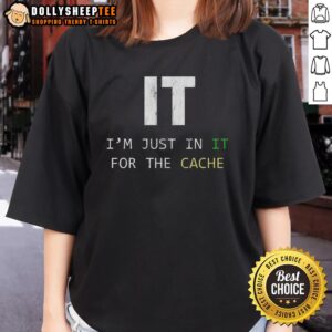 Top It I'm Just In It For The Case Tech Support Helpdesk Women's Tee showcasing computer-themed graphic design.