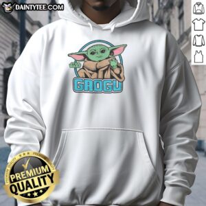 Alt Text: Official Mandalorian Grogu hoodie featuring vibrant colors and a cozy design, perfect for fans of the series.