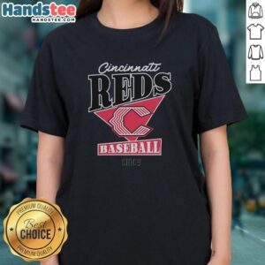 Premium Cincinnati Reds Baseball Logo 2026 Ladies Tee featuring a stylish design and vibrant team colors.
