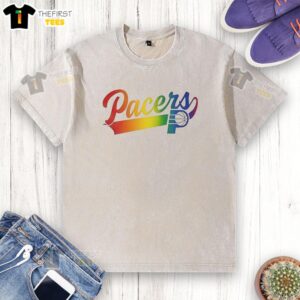 Good Indiana Pacers Pride Game Night Washed T-Shirt featuring vibrant colors and team logo for fans celebrating inclusivity.