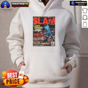 Top Larry Johnson Livin Larger Slam Hoodie from In Your Face Basketball Magazine featuring vibrant graphics and comfortable fit.