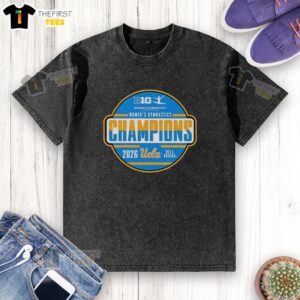 UCLA Bruins Big Ten Women's Gymnastics Tournament Champions washed t-shirt, showcasing team spirit and athletic pride.