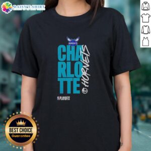 Alt Text: Nice Charlotte Hornets Playoff NBA 2026 Ladies Tee featuring team colors and logo for stylish fan apparel.
